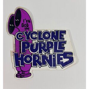Ive Got Cyclone Purple Hornies Vintage Drag Racing Hot Rod Vinyl Bumper Sticker